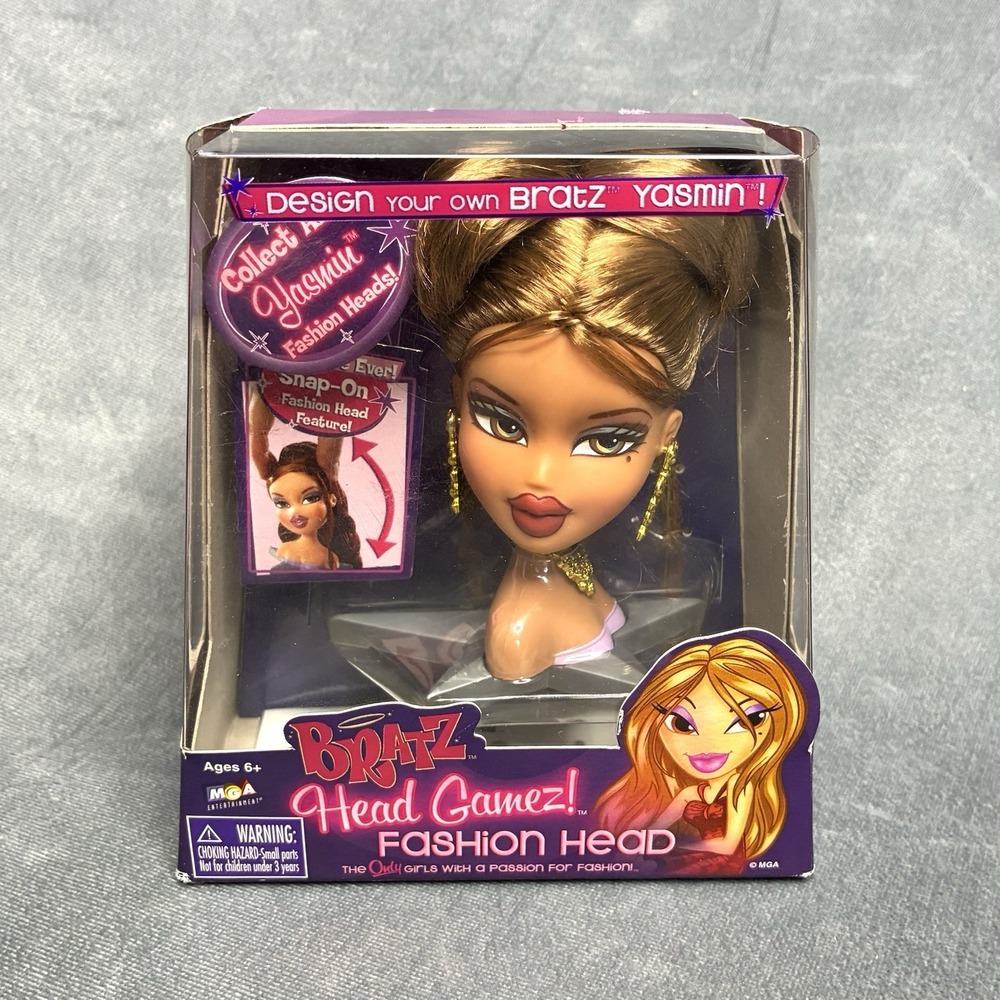 Vintage Bratz Head Gamez Fashion Head Yasmin Styling Doll Y2K MGA NIB RARE